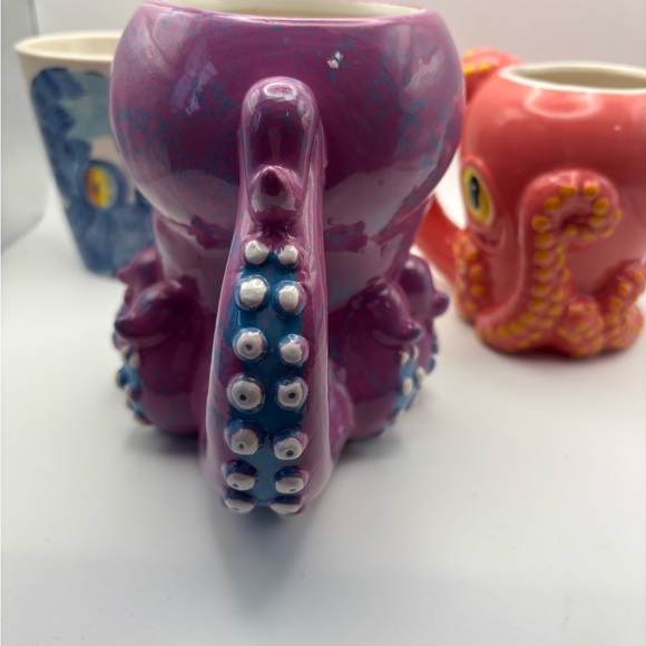 Oceanic Charm Ceramic Mug Trio - Blue, Pink, and Purple - Picture 9 of 16